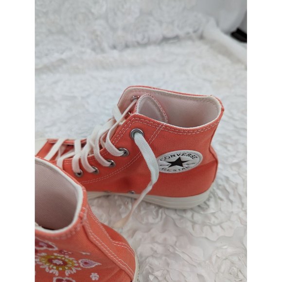 Converse  NEW Women CTAS HI A02203F Bright Madder/Egret/Black Floral Embroidery - Picture 4 of 9